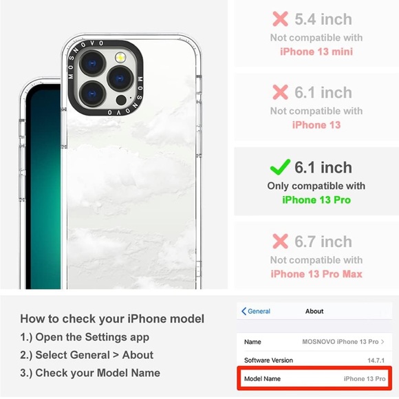 iPhone 13 Pro Clear Cloud Case - Picture 2 of 6